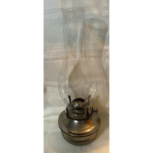 Vintage Hurricane Oil Lamp - Glass Globe and Brass Base‎ 14" Collectible